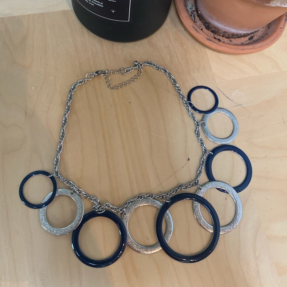 Silver and Navy Mod Necklace